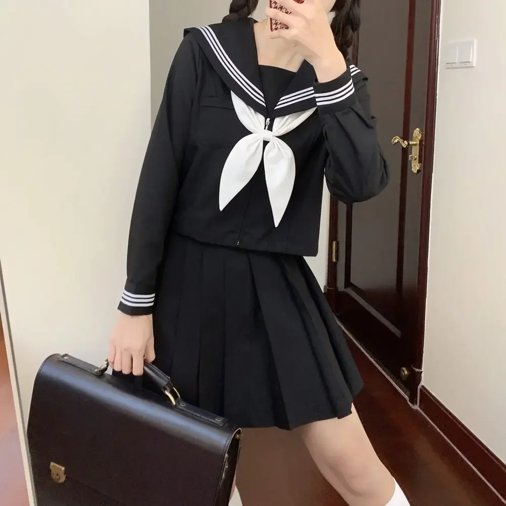 Black Sailor Suit Japanese South Korea High School JK Uniform