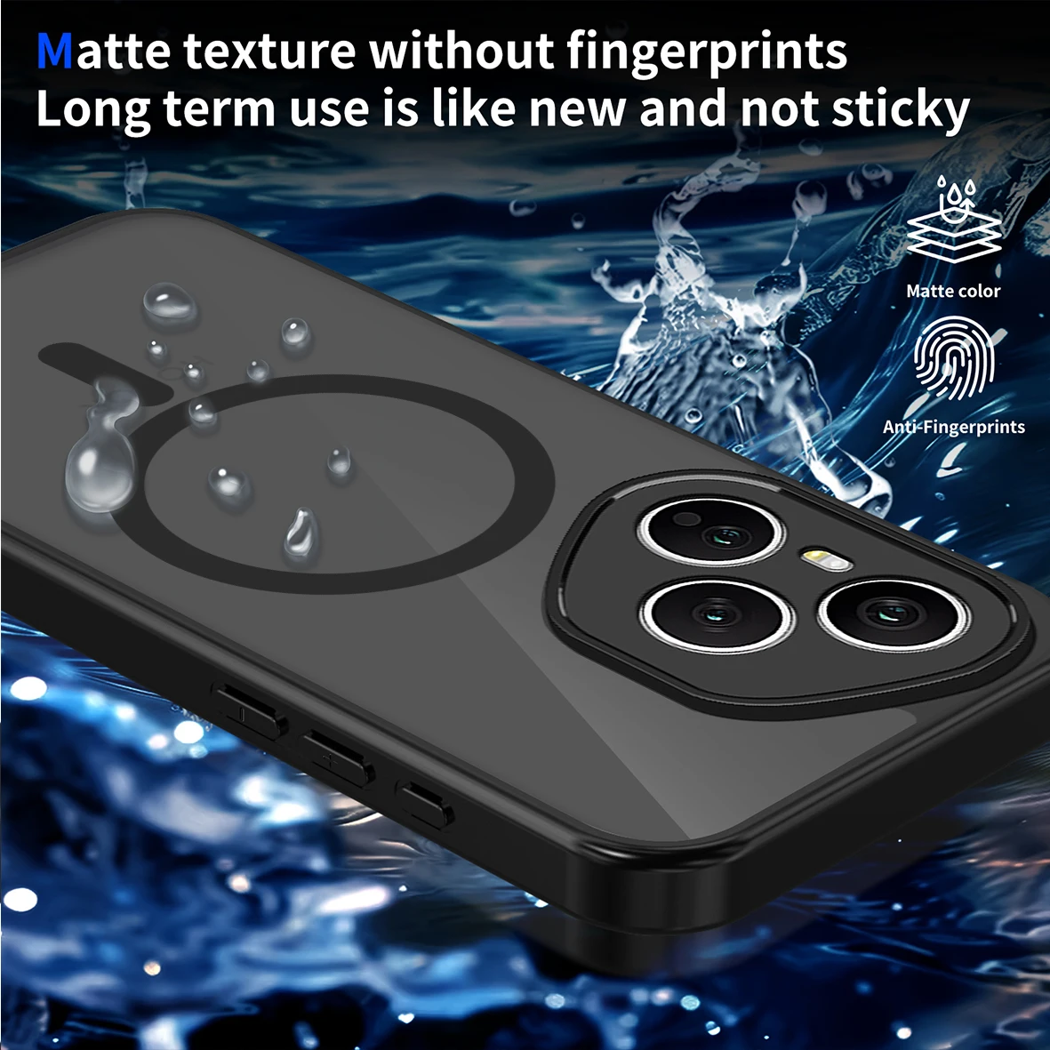 Enhanced Armor Matte Frosted Clear Magnetic Wireless Charging Case