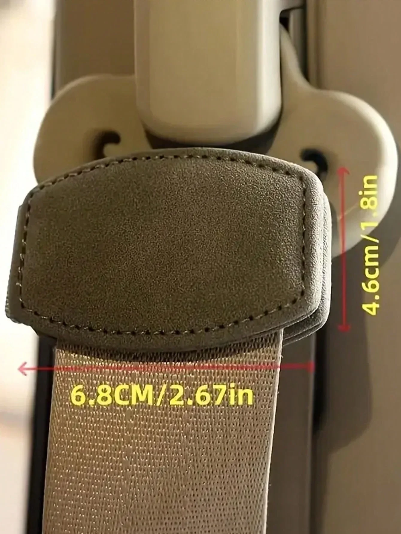 Magnetic Seat Belt Adjuster Soft Alcantara Fabric Non-Slip Design Reduces Pressure & Enhances Comfort