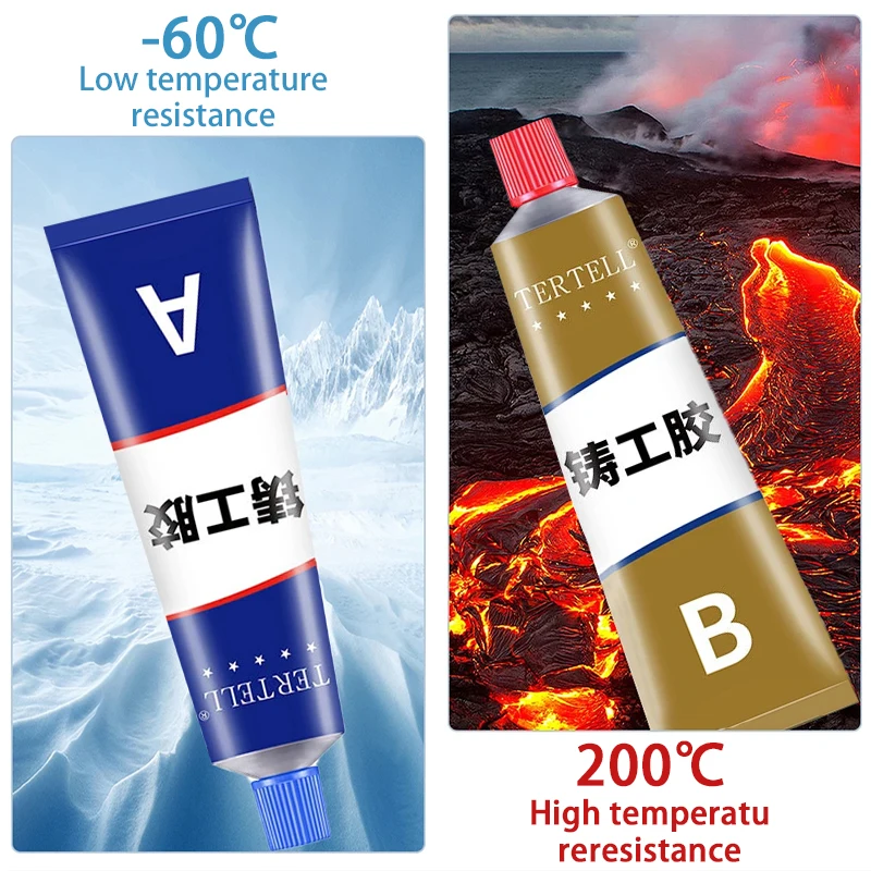 Metal Repair Glue Heat Resistance AB Casting Repair Glue High Strength  Cold Welding Glue Metal Welding Filler Sealant