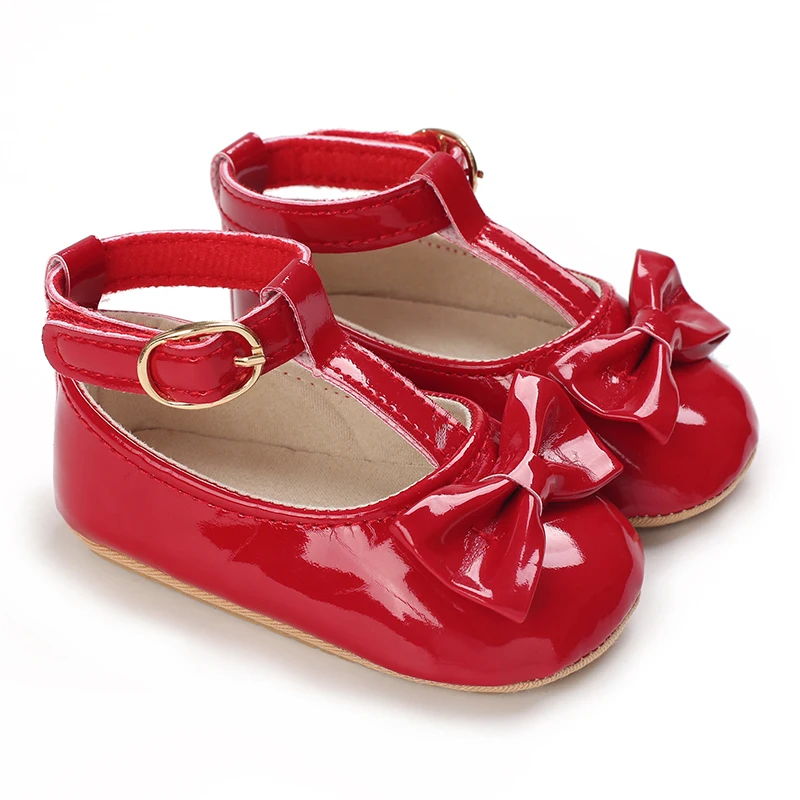 Summer Newborn Girl Baby Sandals Fashion Red Theme Bow Princess Shoes Rubber Sole Comfortable Non slip Casual Walking Shoes 2
