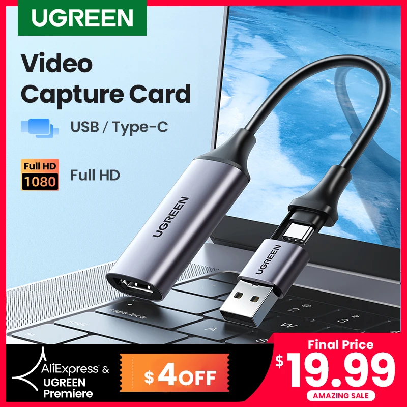 【 NEW-IN 】 Ugreen Карта видеозахвата 4K HDMI к USB/Type-C видео Захват коробка для PS5