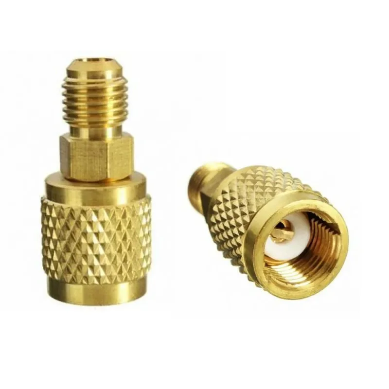 R410a Adapter 5/16" SAE Female to 1/4" SAE Male High Strength Air Conditioning Split Ductless Service Port Adapter