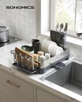 SONGMICS Large Dish Drying Rack, Premium Stainless Steel Dish Rack with Rotatable Spout, Fingerprint-Resistant Dish Drainers 2