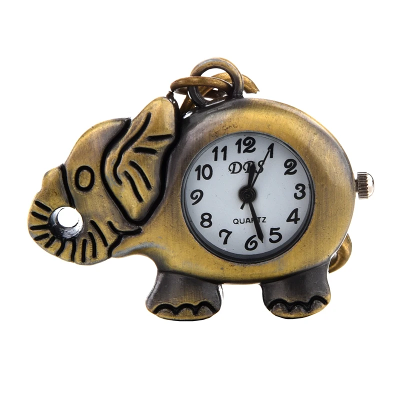 

2X Bronze Tone Elephant Pendant Lobster Hook Keyring Watch