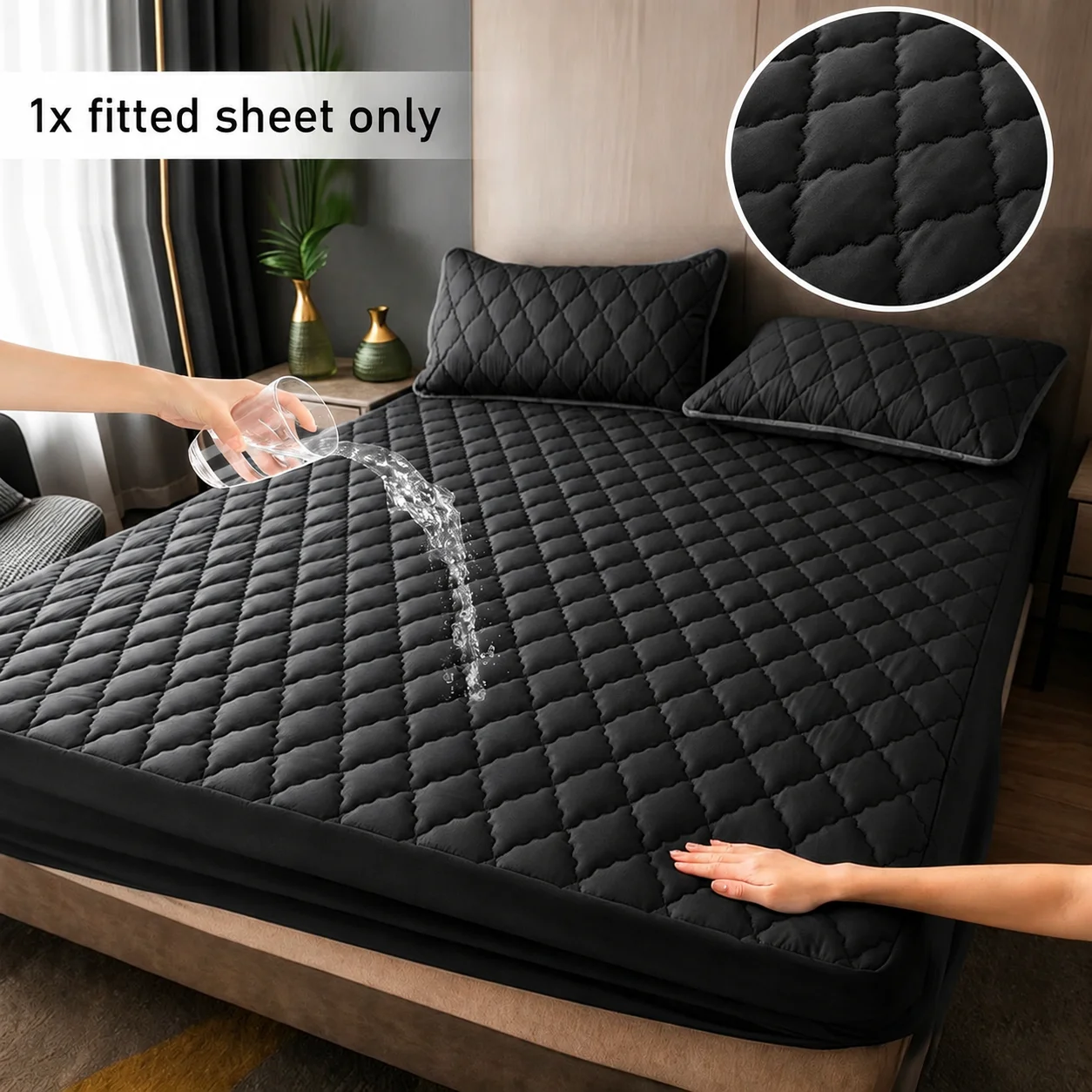 Deluxe 3-Layer Quilted Waterproof Mattress Protector
