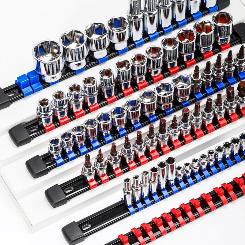 360° Swivel ABS Socket Organizer 1/4Inch 3/8Inch 1/2Inch Premium Quality Socket Clip Rail Holder socket organizer tools 3