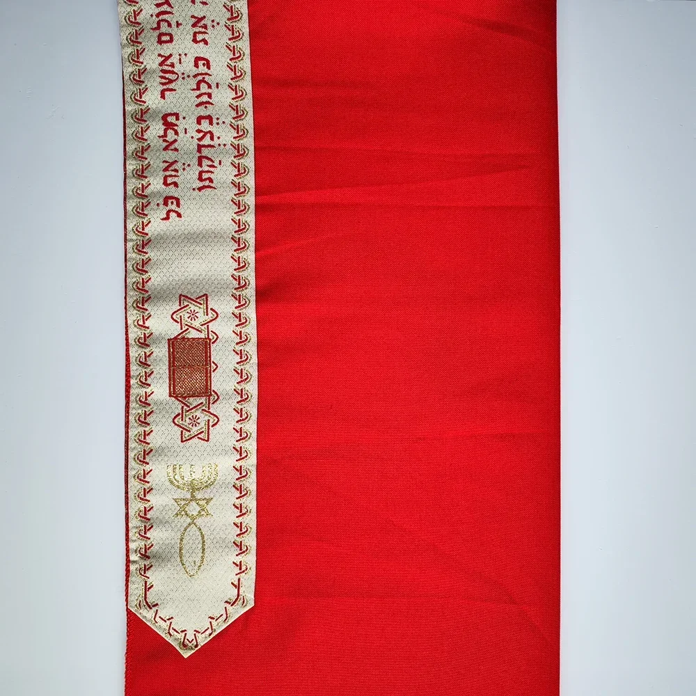 Exquisite Gift Packaging Women Prayer Shawl Red 50*180cm Praying Scarfs Wraps for men women priest 3