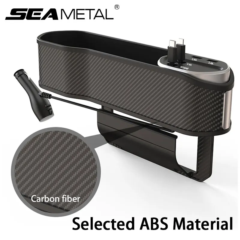 Car Seat Gap Storage Box with Wireless Charging