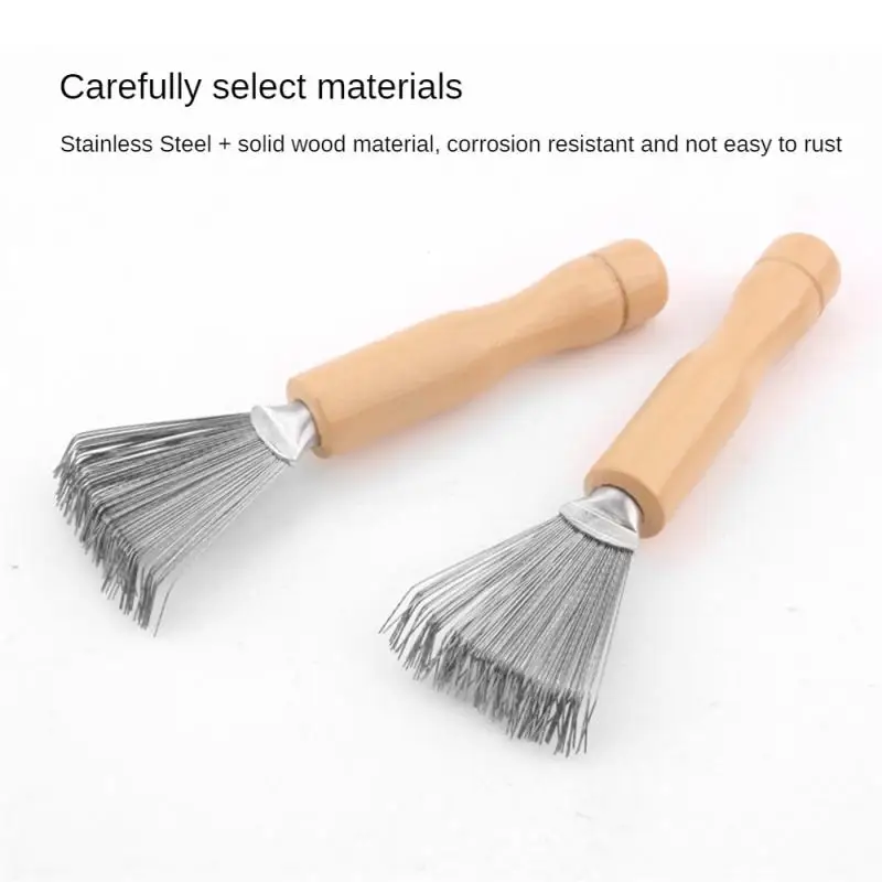 1PCS Wooden Comb Cleaner Delicate Cleaning Removable Hair Brush Comb Cleaner  Tool Handle Embeded Tool Broken