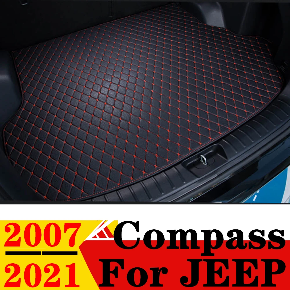 

Коврик для багажника автомобиля для JEEP Compass 2007-21, для любой погоды, XPE, плоский, боковой, задний, задний, ковер, подкладка, автозапчасти, багажник