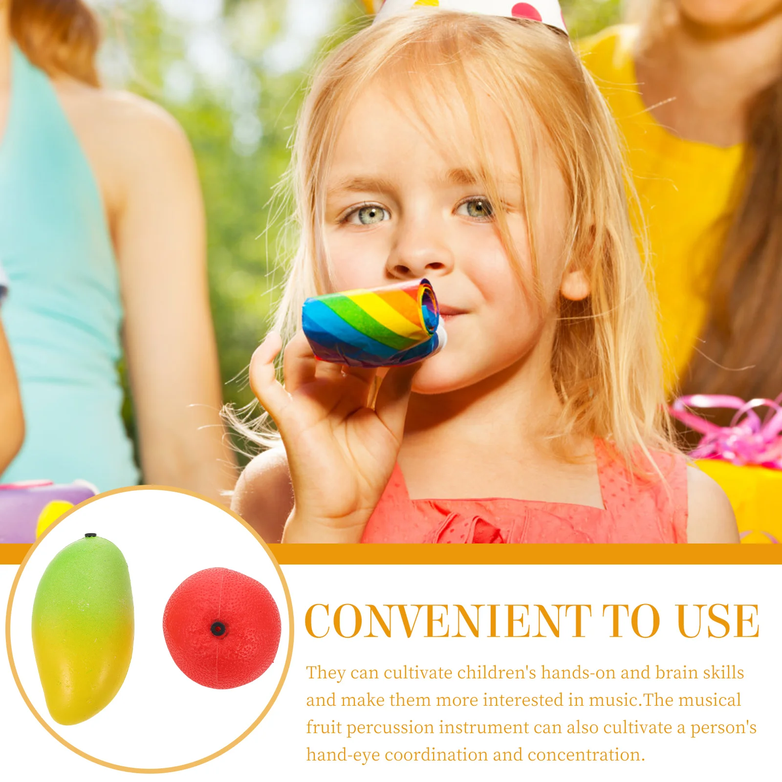 2 Pcs Aldult Simulated Fruit Sandbox Child Music Toys Toddler Musical Instruments Abs Rattle Maraca