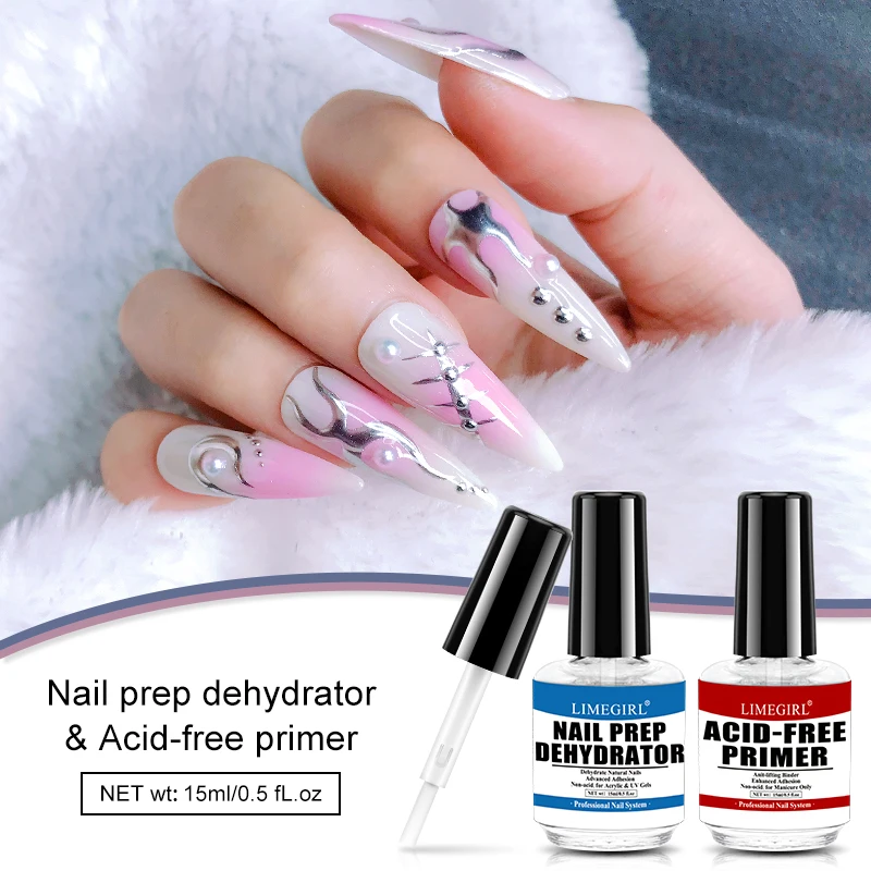 Nail Prep Dehydrator Gel And Acid Free Primer Adhesive Desiccant Acrylic Nails Bonder Gel Balancing Oil Skin Solutions Nail Gel Nail Primer Nail Dehydrator Gel Polish Base and Top Coat