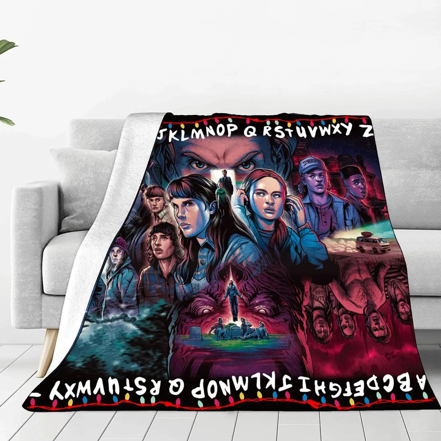 TV Series Stranger Things Blanket Soft Flannel Blanket Autumn and Winter  Essential Bedroom Bedding Birthday and Holiday Gift