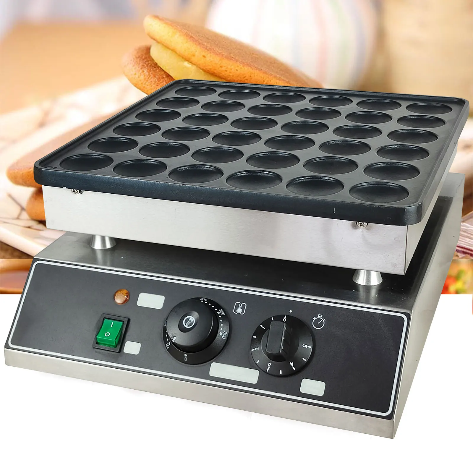 36 Fori Antiaderente Elettrico Mini Olandese Pancake Maker Baker Machine Iron Pancake Waffle Machine 1600W 220V Poffertjes Maker