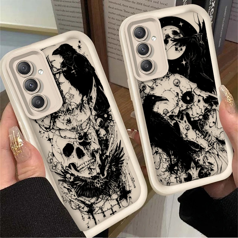 Skeleton Crow Design Phone Case - Stylish and Durable Protective Cover