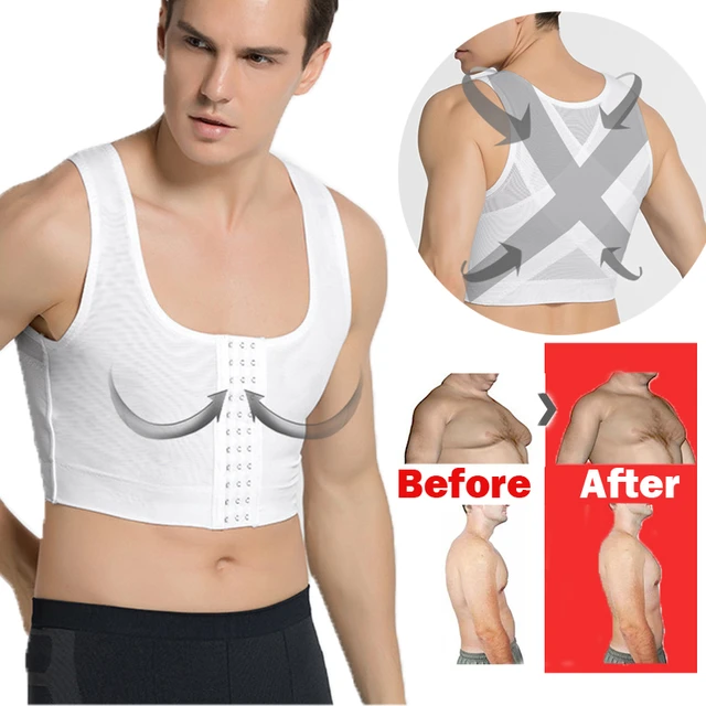 Men Gynecomastia Shaper Vest Slimming Chest Control Boobs Shapewear Firm  Girdles Hook Corrector Compression Shirt Corset Tops XL - AliExpress
