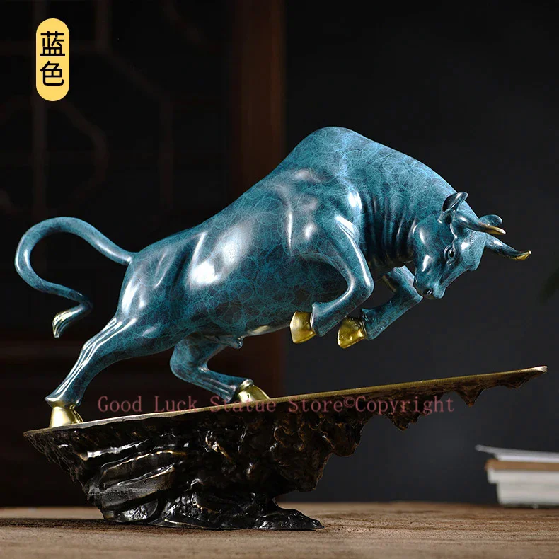 

2024 good luck home OFFICE BAR CLUB Business Stock market finance Mascot bring wealth money LUCK bronze lightning BULL statue