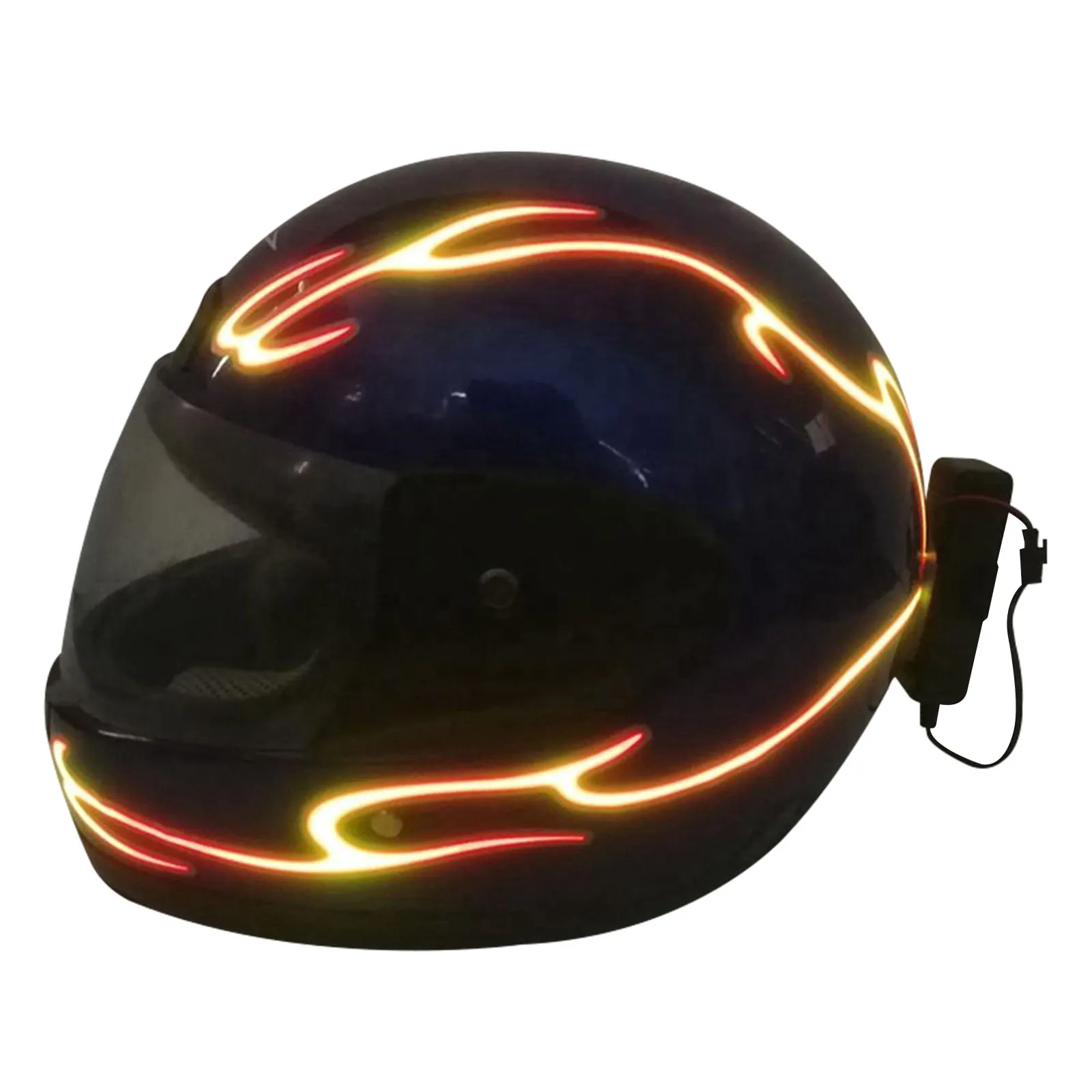 

Flame Shape Motorcycle Helmet Light 3 Modes Driving El Light Strips Led Helmet Light Strip Night Riding Signal Light Decoration