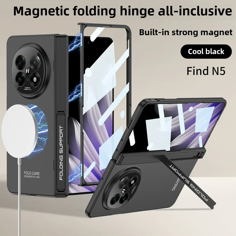 Custodia Magnetica Per Oppo Find N5 2025 – TPU Trasparente Antiurto Con Cerniera Integrata – Ultra Sottile, Protezione Completa 360° – Colore Nero - 6