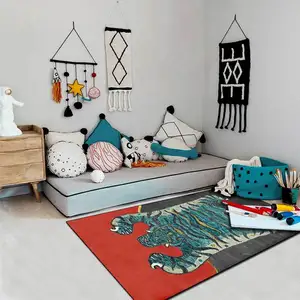 Children Play Area Carpet Children's Game Floor Mat Cartoon 3D Tiger Pattern Carpets for Living Room bedroom Decorative Area Rug