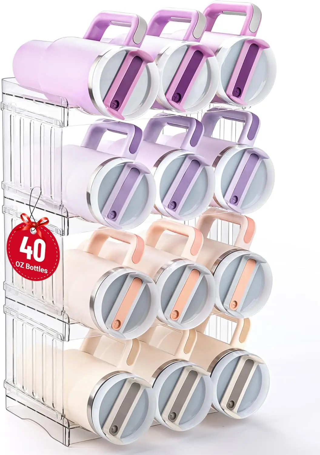 Large Tumbler Organizer for Stanley Cup 40 oz, Stackable Water Bottle ...