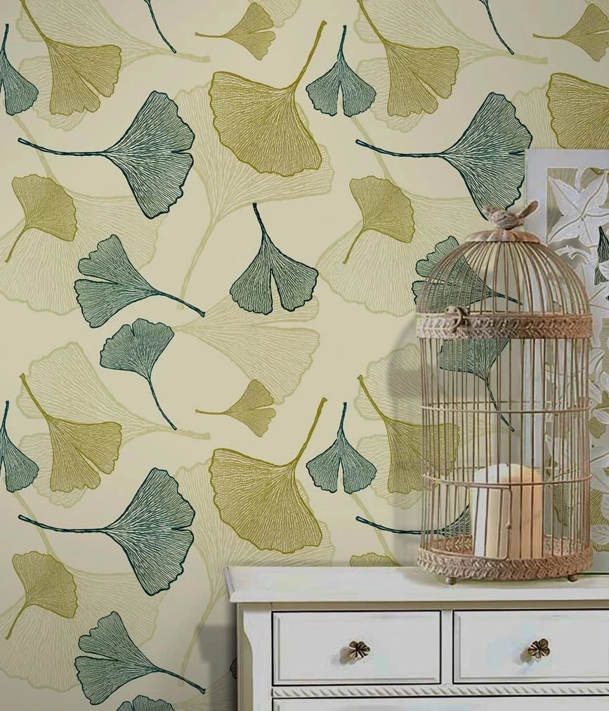 Ginkgo Leaf Self Adhesive | Wallpaper Ginkgo Vinyl | Bedroom Wallpaper