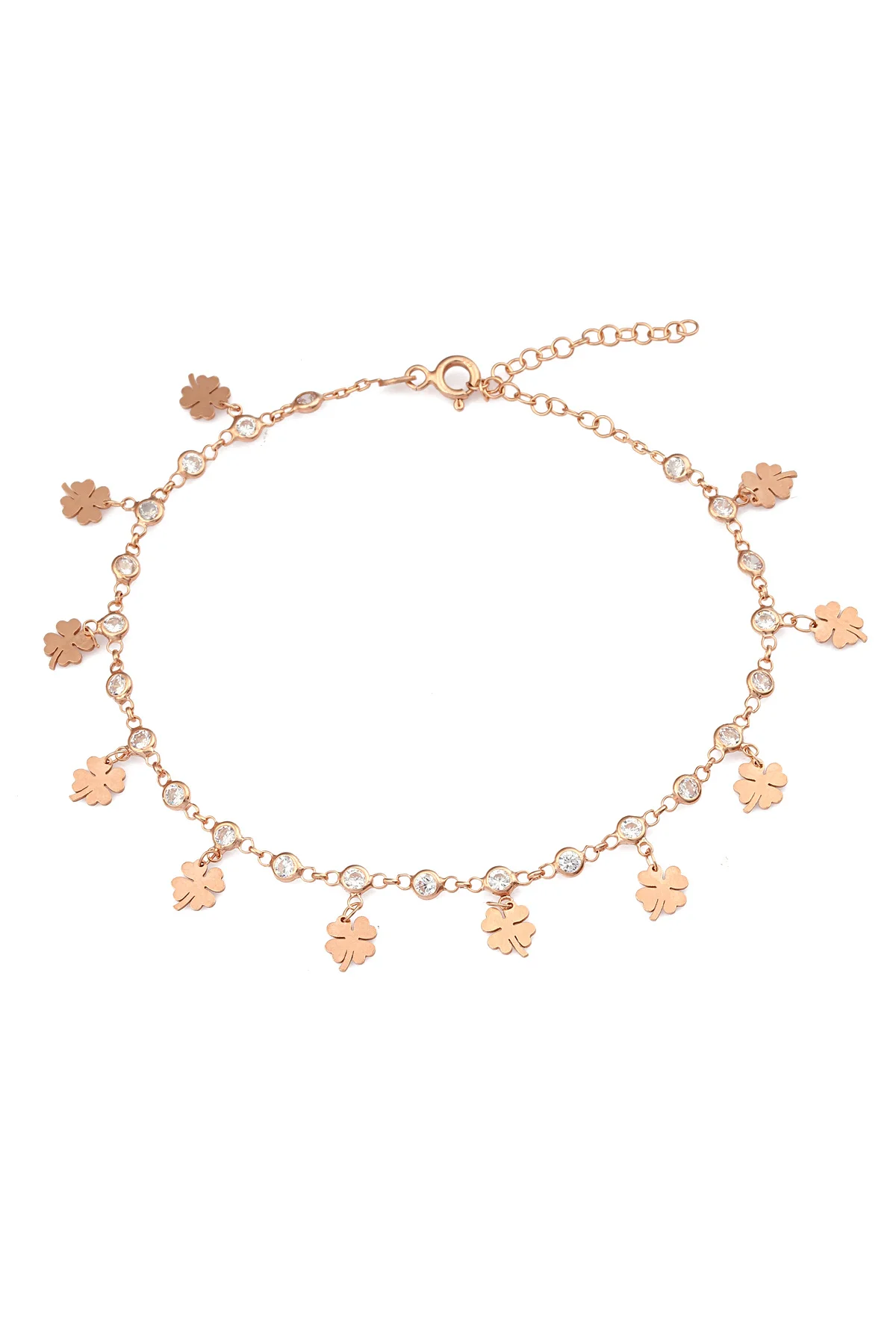 

Clover Leaf Pendant 925 Sterling Silver Anklet Bracelet