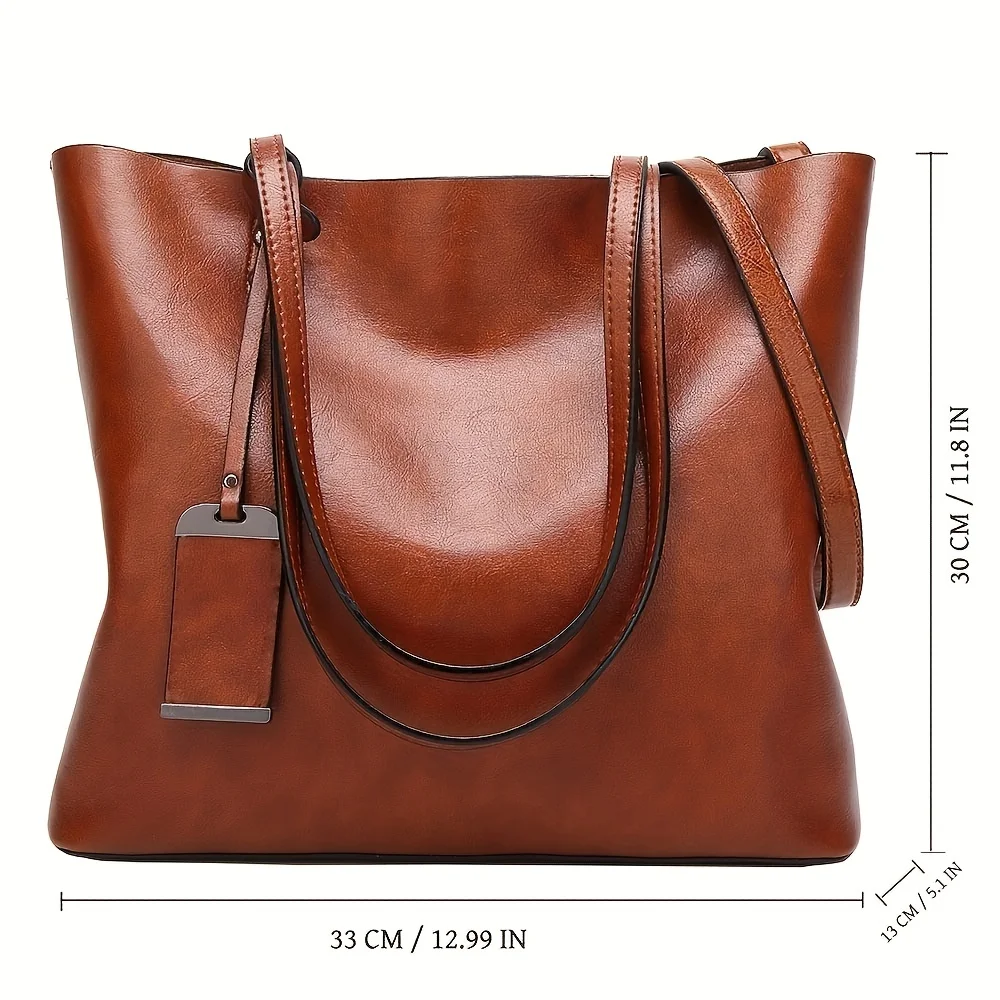 Borsa a tracolla da donna in pelle retrò classica alla moda borsa a tracolla per documenti borsa da lavoro borsa da viaggio per Computer - immagine 3