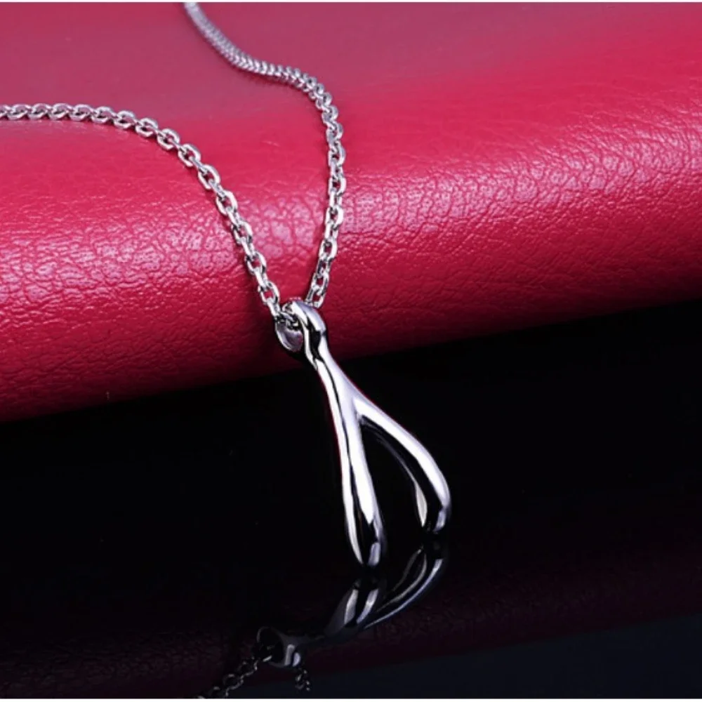 

CHUANGCHENG S925 Sterling Silver Korean Edition Fashion Simple Wish Bone Necklace Personalized Necklace Make A Wish Wish Bone