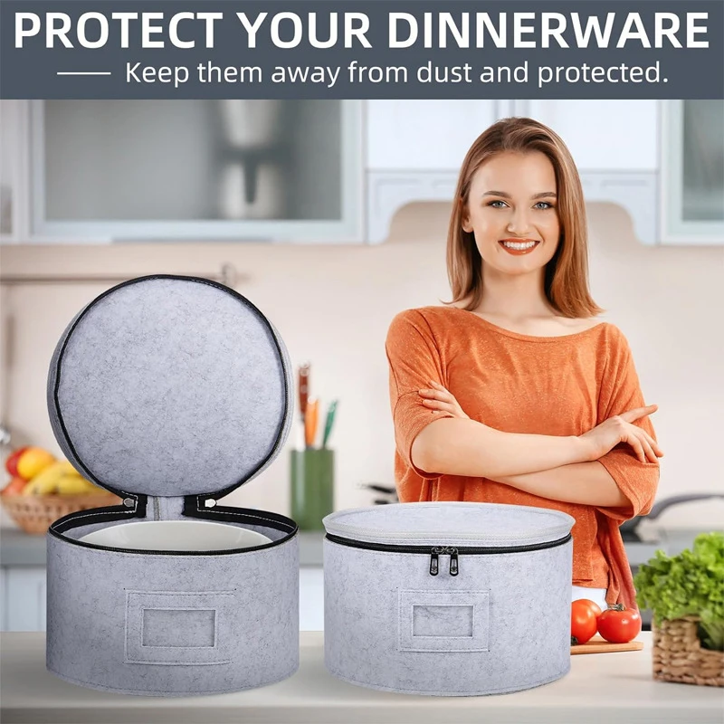 Felt Storage Bag Glass Cup Rack Cooking Plate Soup Spoon Case Dish Fabric Holder Travel Kitchen Accessories Shelf Organizer 5