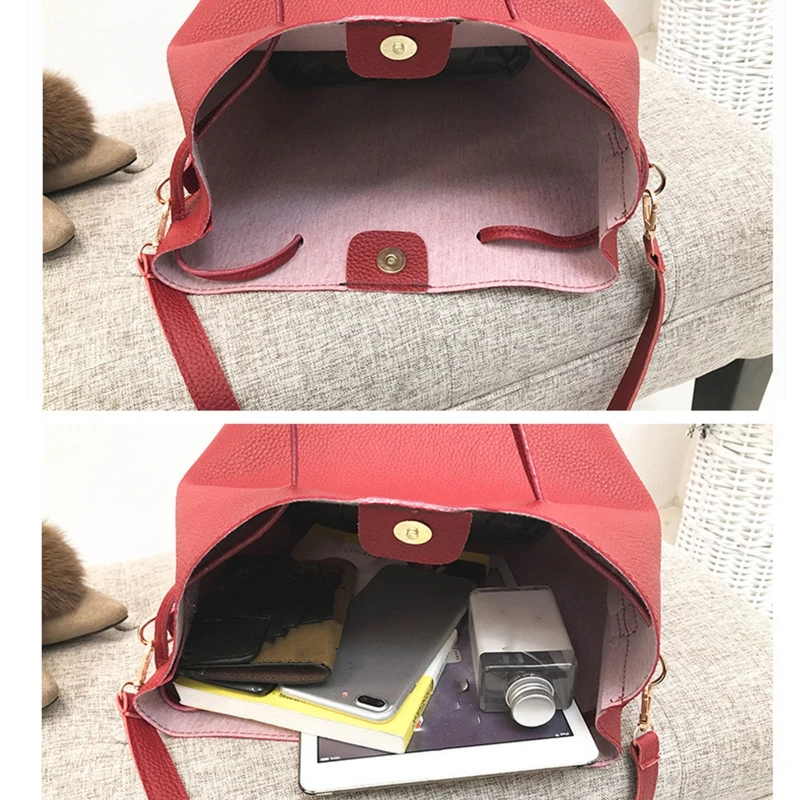 Leather Women Handbag 4Pcs/set Shoulder Bag Tote Card Holder Purse Messenger Satchel Top Handle Bags