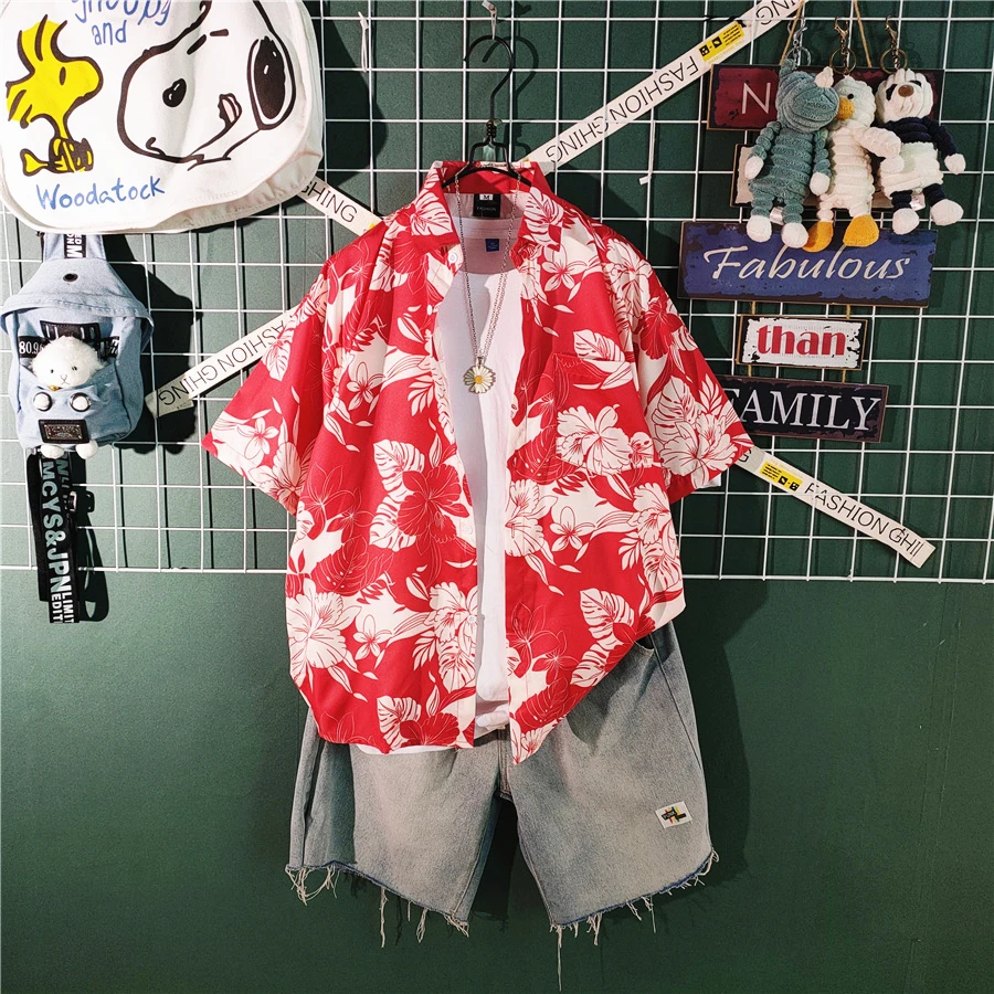 

Beach Wear Clothes Men Hawaiian Shirt Shorts 2024 Summer Sea Side Vocation Clothing Loose Fit Quick Dry 2 Piece Set Outfits W03