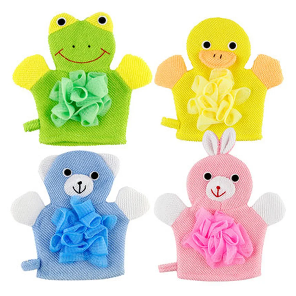 

Mens Body Wash Bath Sponge 4Pcs Bath Towels Cartoon Duck Frog Rabbit Scrubbing Cleaning Gloves Cotton Scrubber Mitt Cleaning