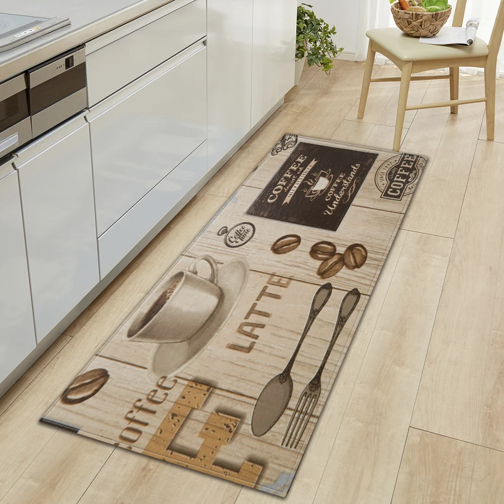 Floor Mat Coffee Kitchen Floor Mat Home Hallway Doormat Living Room Bedroom Balcony Decoration Carpet Bath Entrance Door Non Slip Foot Rug