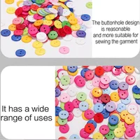 JJYY 200Pcs 2 Hole Round 9mm Randomly Mixed Plastic Two-hole Buttons for DIY Scrapbooking Cartoon Buttons, Suitable for Clothing 2
