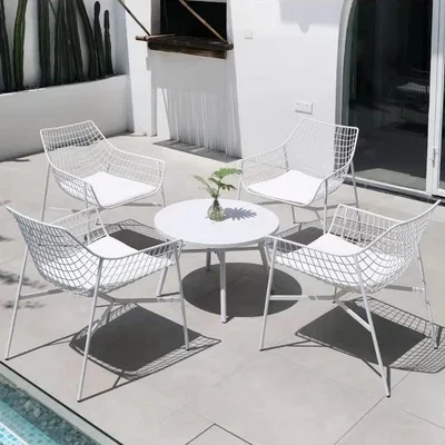 Outdoor iron tables and chairs courtyard open-air Cafe leisure simple negotiation suit