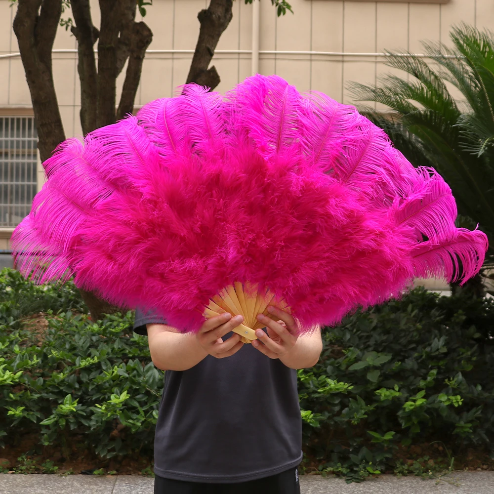 PINK PARTY FEATHER FAN IN PINK