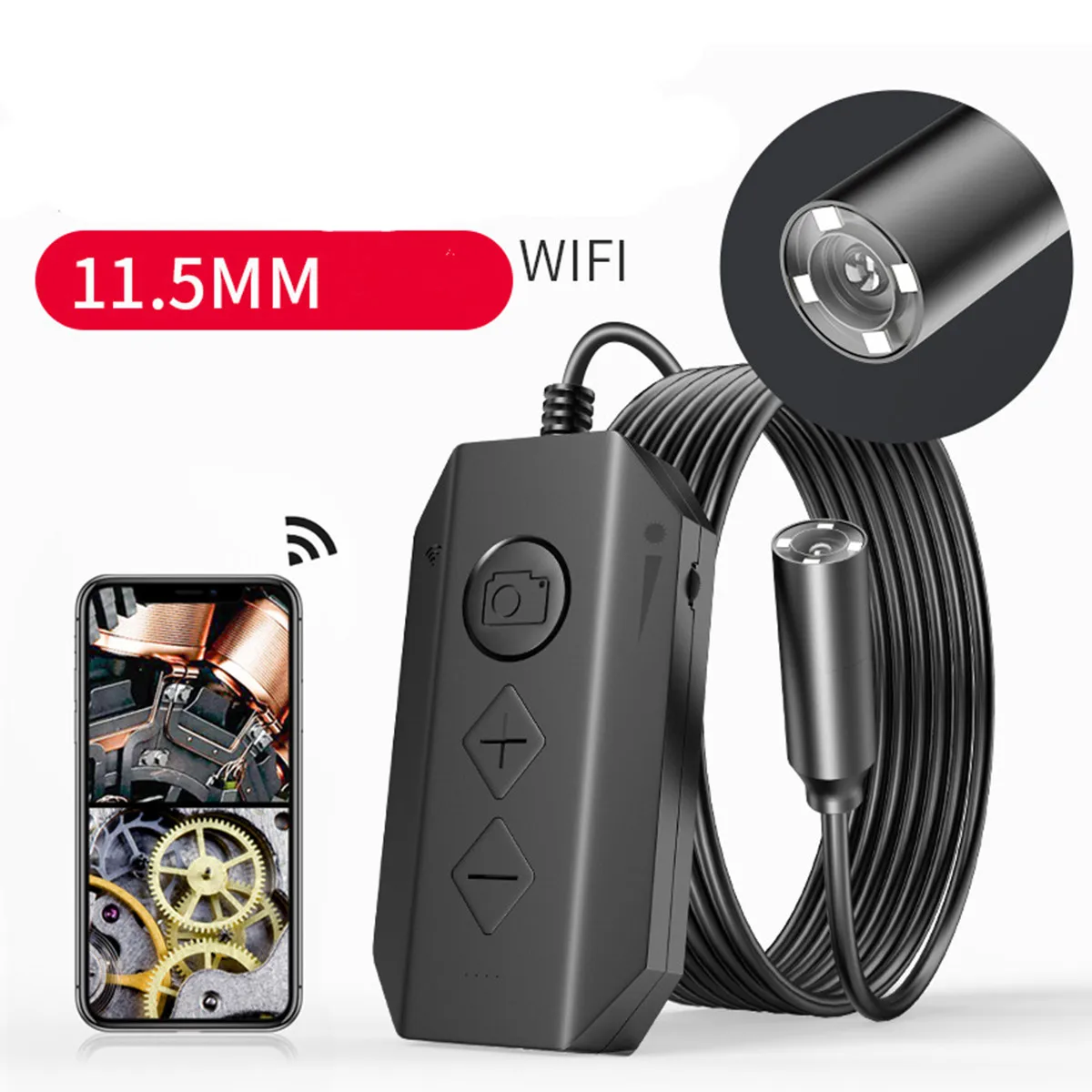 11.5mm 5MP 1944P Auto Focal 4x Zoom WIFI Endoscope Camera  Inspection Otoscope CMOS Borescope Digital Microscope 11 5mm 5mp 1944p auto focal 4x zoom wifi endoscope camera inspection otoscope cmos borescope digital microscope