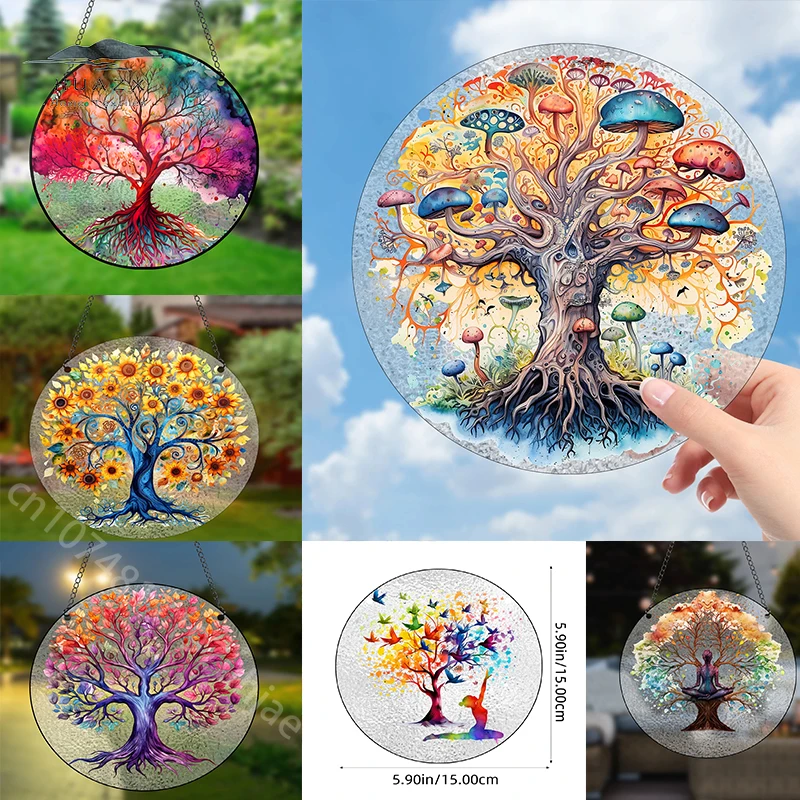 

Цветочный витраж, акриловый витраж, окно, бабочка с красочными цветами, Уличный настенный Декор для дома