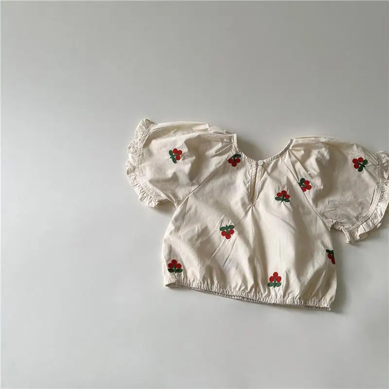 2022 New Baby Girl Clothes Set Strawberry Embroidery Girls Shirts Solid Shorts Kids 2pcs Suit Cute Girls Princess Outfits Set warm Baby Clothing Set Baby Clothing Set