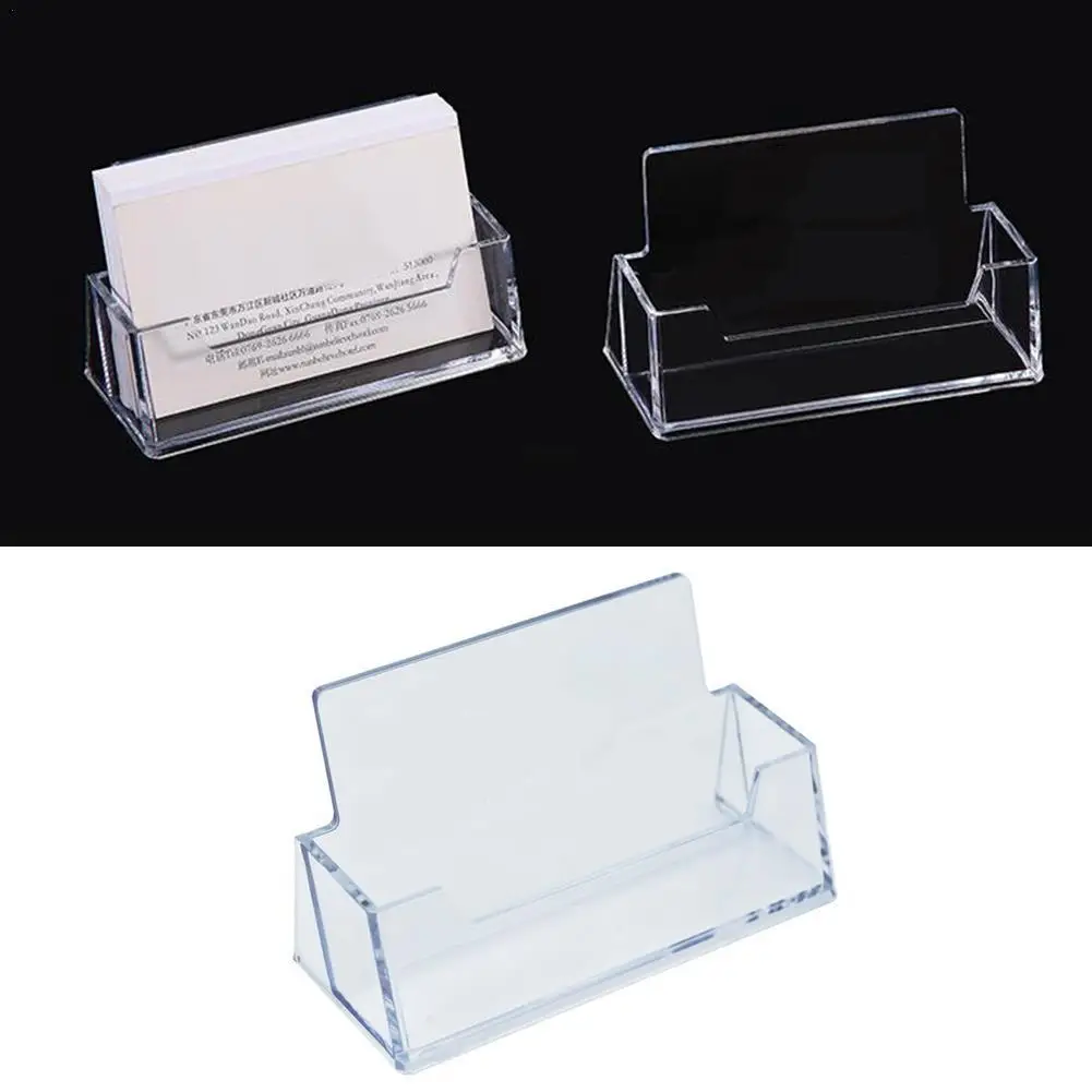 1 Pcs Clear Desk Shelf Box Storage Display Stand Acrylic Plastic Transparent Desktop Business Card Holder Place Card Holder