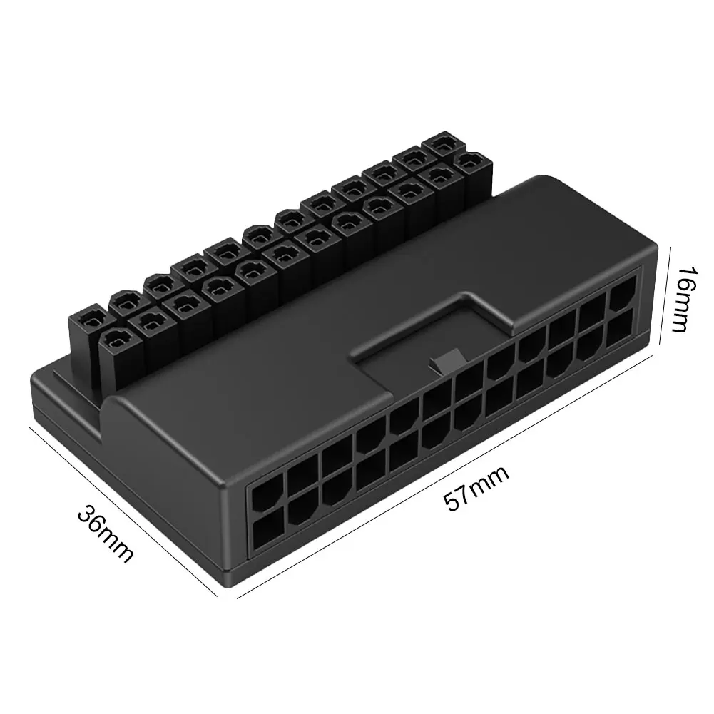 Power plug adapter ATX 24 Pin to 90 Degree Power Plug Adapter Mainboard Motherboard Power Supply Cable Connectors Modular for Supply Cables