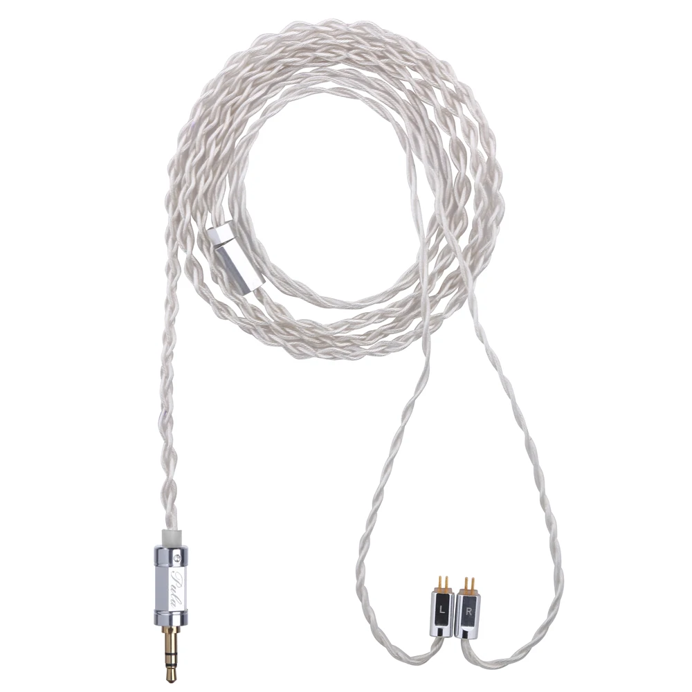 PULA-Cabo de Atualização Banhado a Prata de Cobre, Fio de Alta Pureza, IEM HIFI, Cordbalanced, MMCX, 2Pin, 4 Núcleos