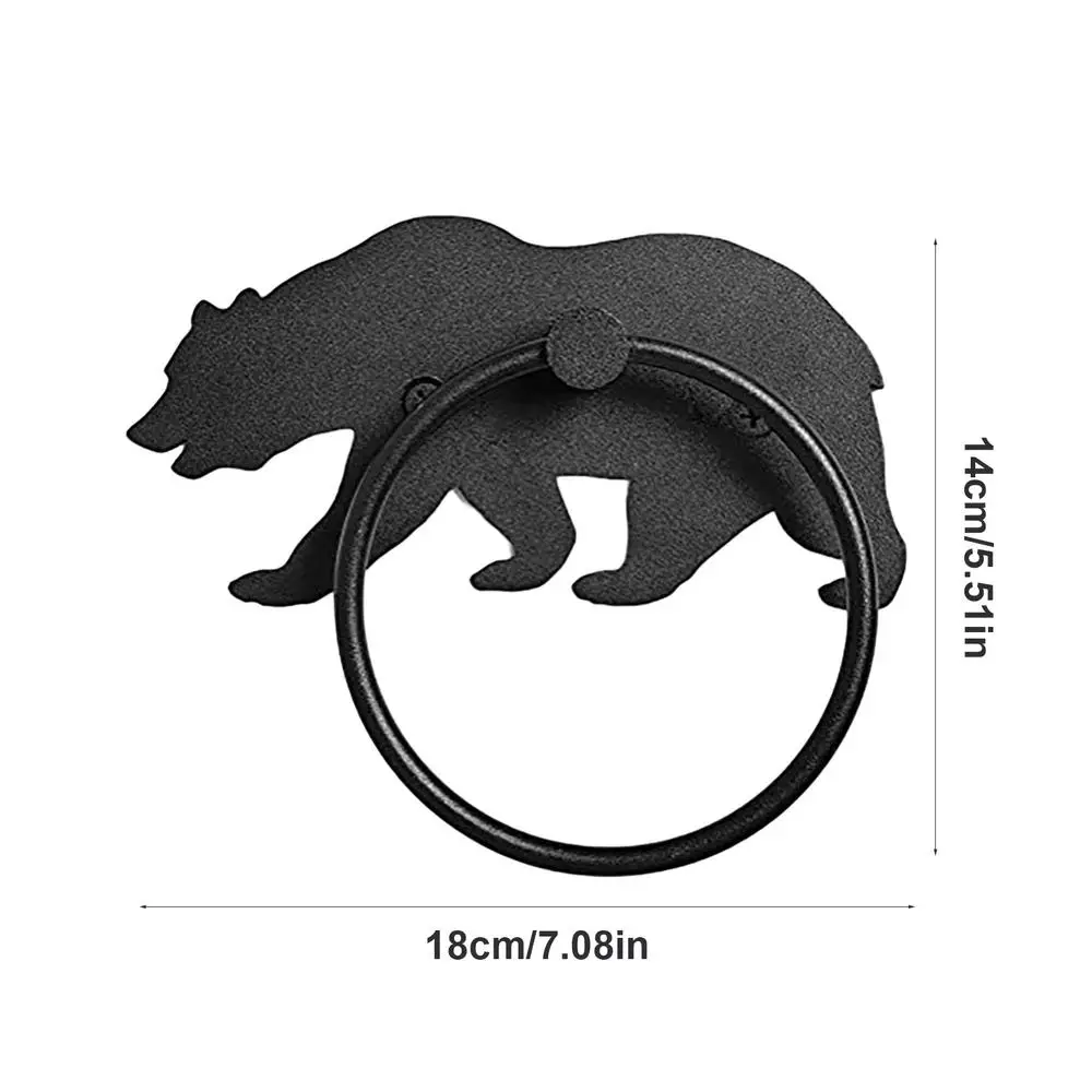 Description Picture 6 of itemBear Towel Ring For Bathroom Bear Bathroom Towel Holder Ring Hand Towels Bathroom Holder Matte Black Ring Towel Hanger Bath Ring