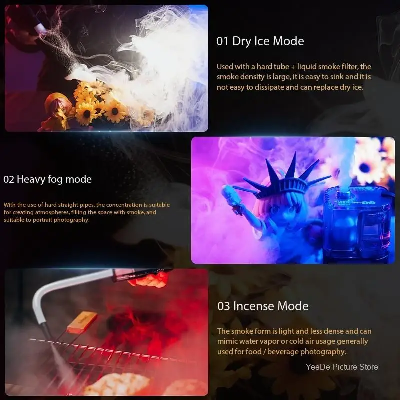 LENSGO 스모크 GO 휴대용 포그머신 강력한 사진 촬영용 스모크머신 드라이아이스 연기 효과 비디오 촬영용