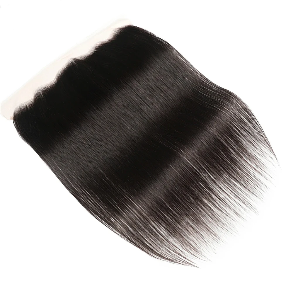 Silky Straight Human Hair Bundles With 13x4 Lace Frontal Brazilian Raw Human Hair Double Drawn Bundles With Closure Frontal