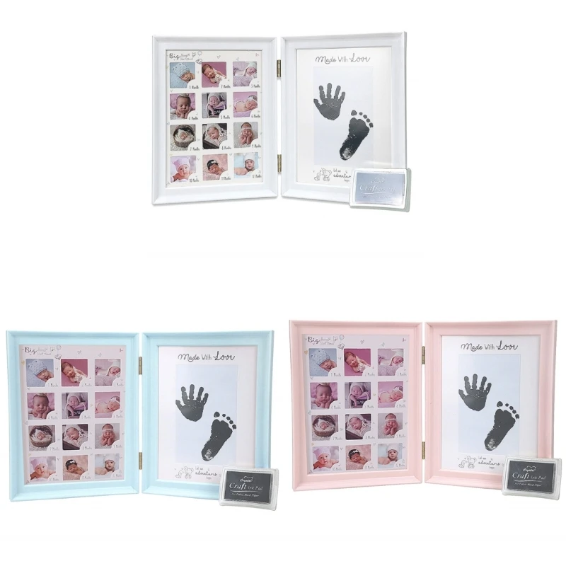 

RIRI Newborns Keepsake Growth Document Picture Frame Footprint Handprint Photo Frame Boutique Collection 1st Birthday Gift