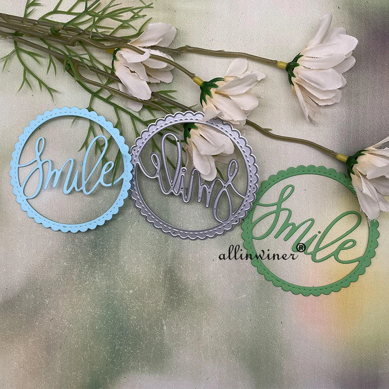 

Улыбка письмо кольцо металлические штампы трафареты для «сделай сам» Скрапбукинг декоративное тиснение ручная работа штамповочный шаблон