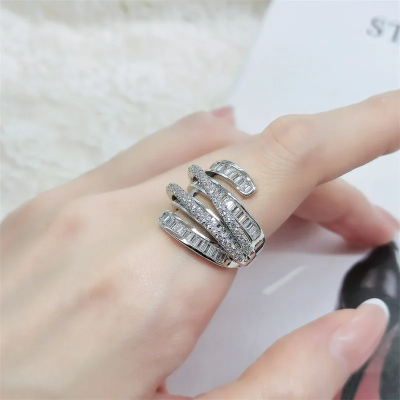 Bague de promesse à enroulement vintage pour femme, diamant simulé